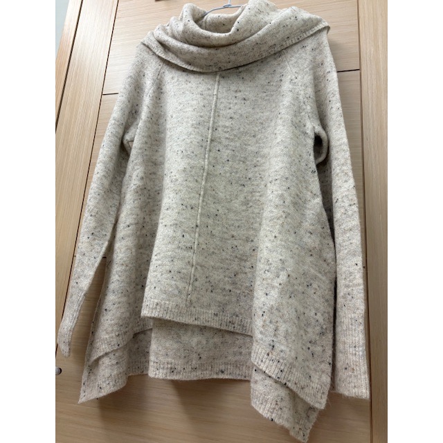 全新 YES LOLA 前短後長高領傘擺針織毛衣 羊毛毛衣-細節圖2