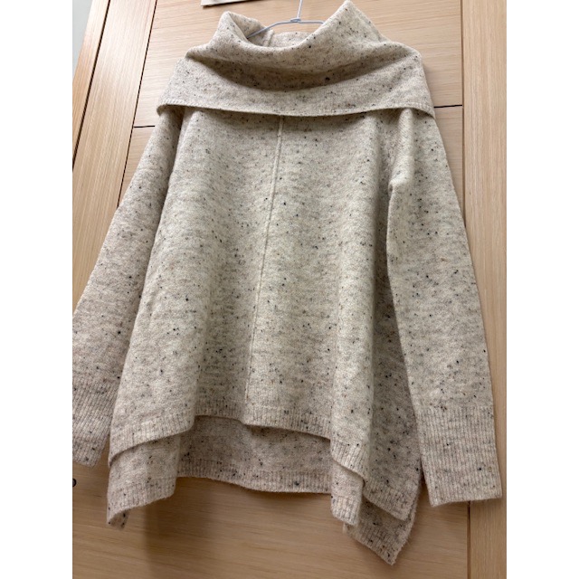 全新 YES LOLA 前短後長高領傘擺針織毛衣 羊毛毛衣-細節圖4