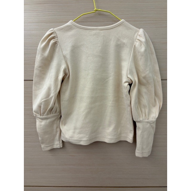 全新 香水娜娜 兒童幼兒女童 珍珠抓皺網紗上衣 100~110cm 童裝 針織上衣-細節圖4