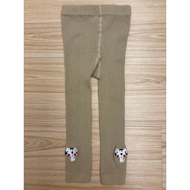 （客訂4件）二手很新 兒童幼兒女童 動物刺繡保暖毛料褲襪 三件合售 約90～100cm、刷色刷破蝴蝶結牛仔褲 約90cm-細節圖4