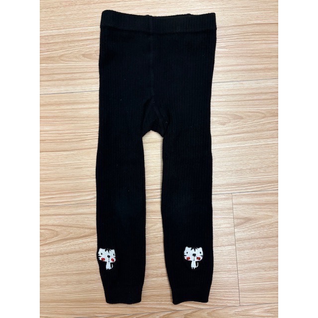 （客訂4件）二手很新 兒童幼兒女童 動物刺繡保暖毛料褲襪 三件合售 約90～100cm、刷色刷破蝴蝶結牛仔褲 約90cm-細節圖5