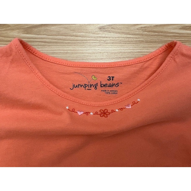 全新 美國 jumping beans兒童幼兒女童 刺繡小花傘擺娃娃裝 T恤 上衣 3T 童裝-細節圖5