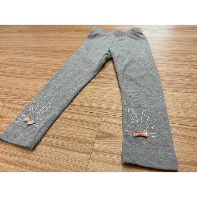 二手少穿 韓國 Rag Paper 兒童幼兒女童 小兔子立體蝴蝶結褲 長褲 約100cm 棉褲 童裝-細節圖2