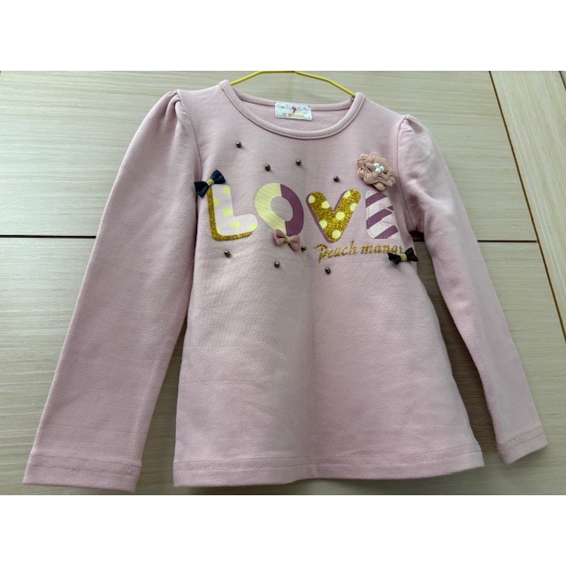 全新 兒童幼兒女童 DJ KIDS SHOP 英文字母立體蝴蝶結花朵上衣 T恤 約95cm 童裝-細節圖3