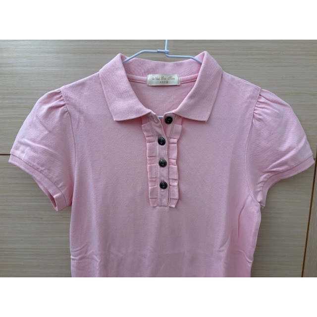 全新 NET 滾荷葉邊開襟肩抓皺polo衫 公主袖 上衣-細節圖3