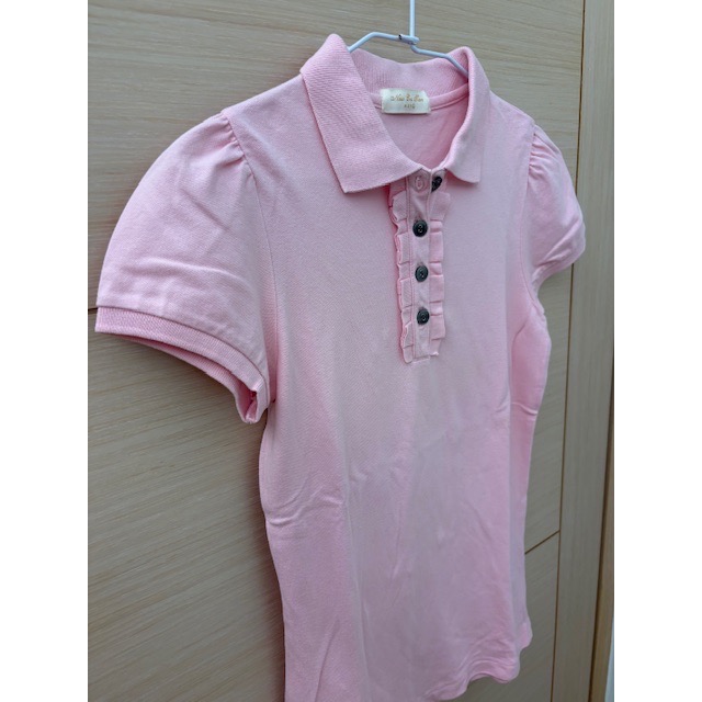 全新 NET 滾荷葉邊開襟肩抓皺polo衫 公主袖 上衣-細節圖4