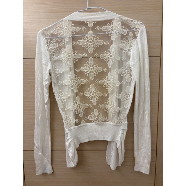 全新 鏤空雕花網紗針織小外套 防曬罩衫-細節圖3