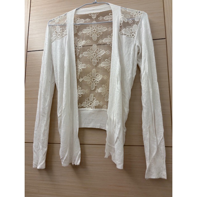 全新 鏤空雕花網紗針織小外套 防曬罩衫-細節圖4