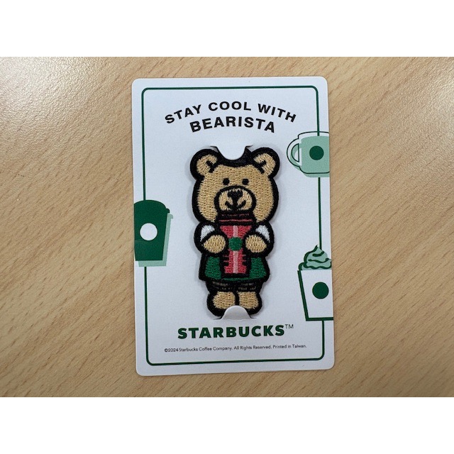全新 星巴克 STARBUCKS 小熊飲料布章 包包刺繡布章 Bearista 熊熊-細節圖3