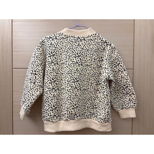 二手 正韓 mio 兒童幼兒女童 花紋內刷毛棒球外套 110cm 韓國童裝-細節圖4