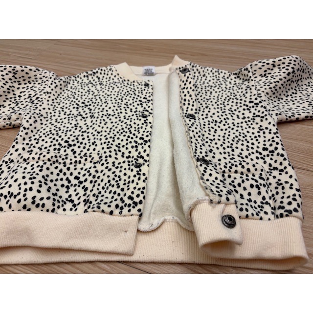 二手 正韓 mio 兒童幼兒女童 花紋內刷毛棒球外套 110cm 韓國童裝-細節圖6