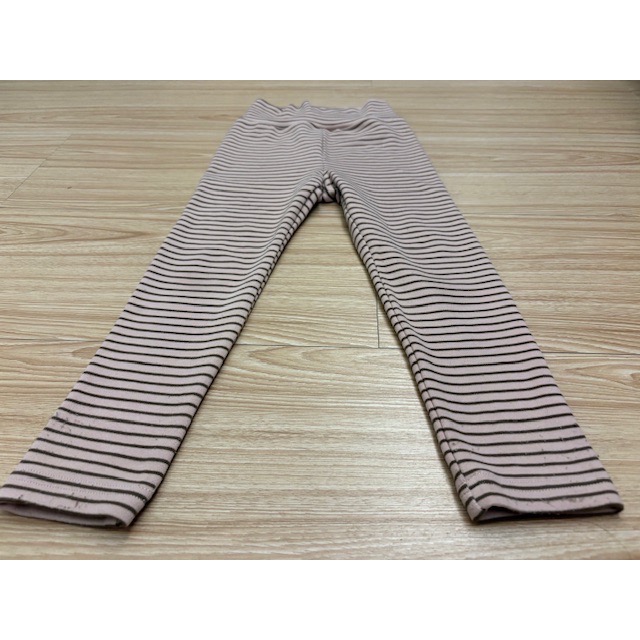 二手 香水娜娜 兒童幼兒女童 條紋絨毛保暖褲 100cm 童裝-細節圖2