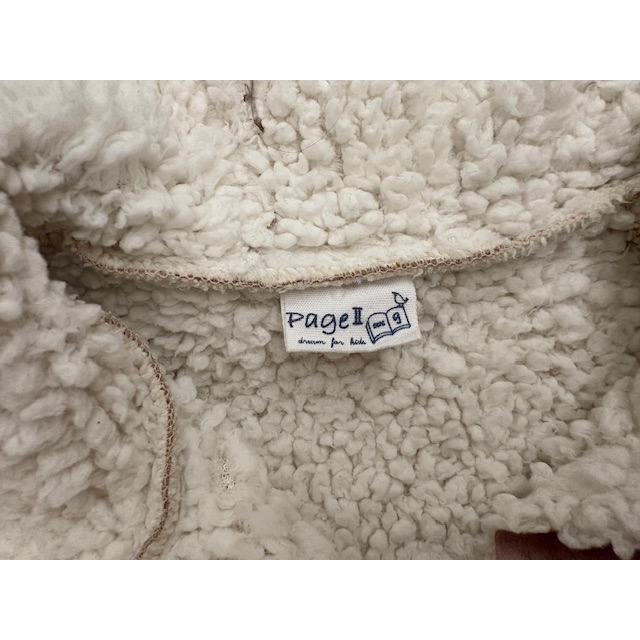 二手很新 正韓 Page2 仿麂皮羔羊毛保暖連帽大衣外套 約100cm 韓國童裝-細節圖6