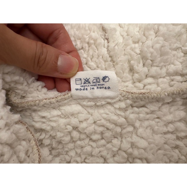 二手很新 正韓 Page2 仿麂皮羔羊毛保暖連帽大衣外套 約100cm 韓國童裝-細節圖7