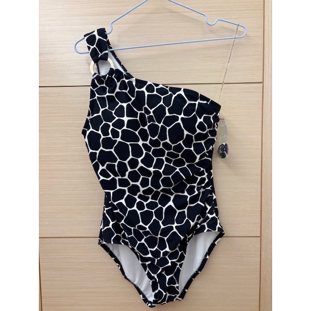 (客訂）全新 Michael Kors 品牌單肩側腰抓皺連身泳裝 泳衣 MK泳裝 附單肩帶-細節圖2