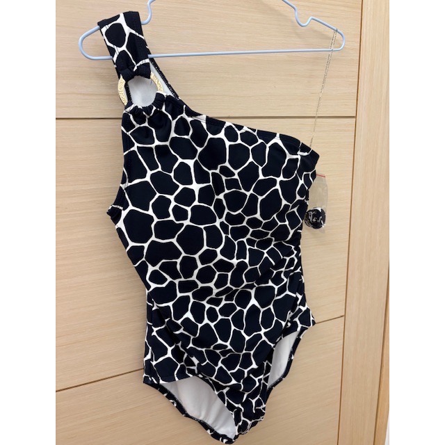 (客訂）全新 Michael Kors 品牌單肩側腰抓皺連身泳裝 泳衣 MK泳裝 附單肩帶-細節圖4