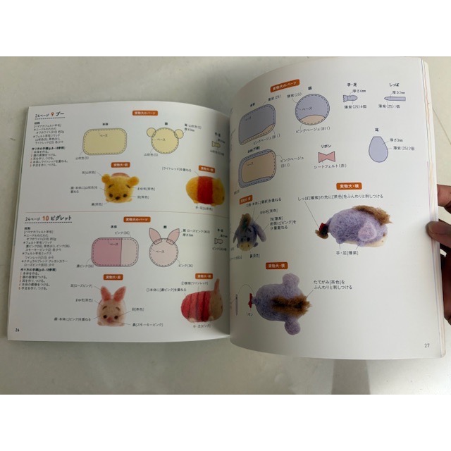 二手 內頁近全新 kinokuniya 日本 TsumTsum 迪士尼手作羊毛氈書籍 手作工具書 羊毛氈玩偶-細節圖2