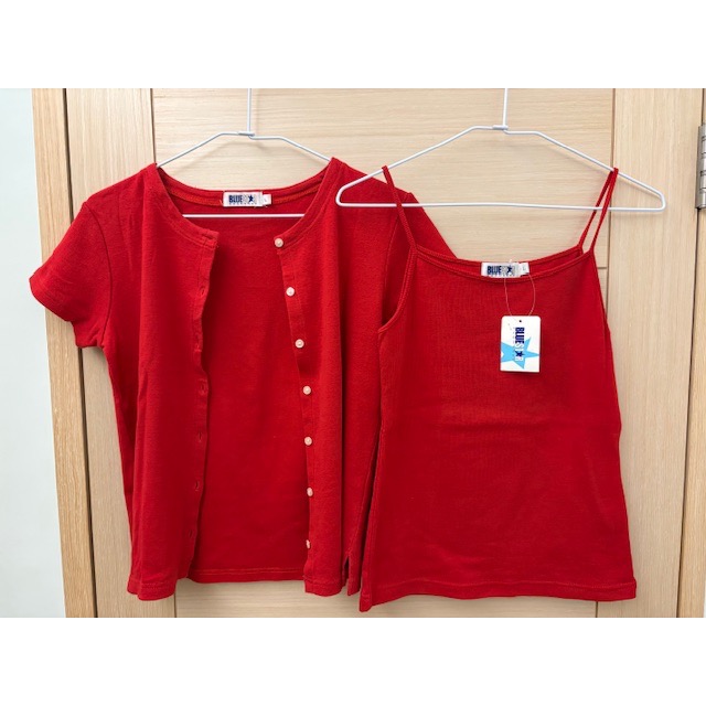 二手很新 BLUESTAR 氣質純棉休閒二件式上衣 背心+小外套 背心吊牌未拆 2件式上衣 罩衫-細節圖3