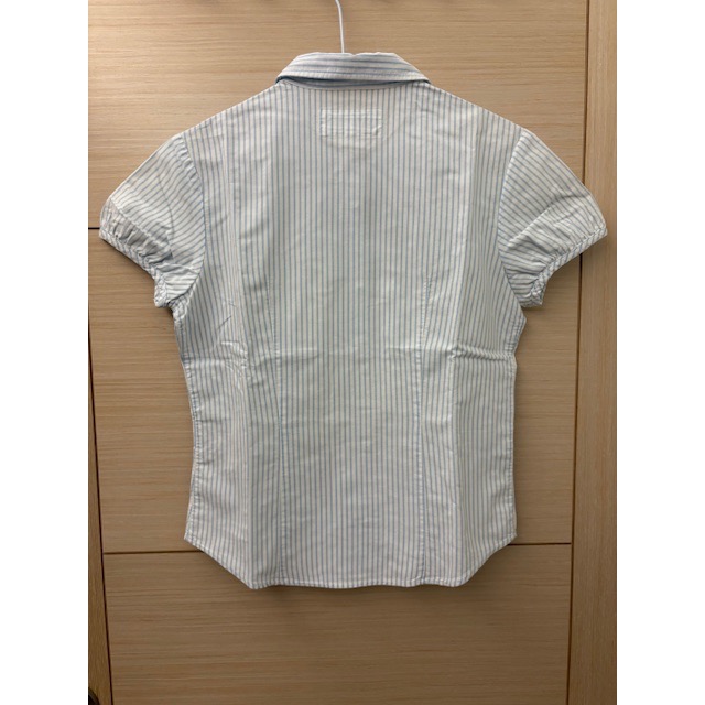 二手近全新 NET 公主袖條紋牛津布襯衫 蓬蓬袖-細節圖3