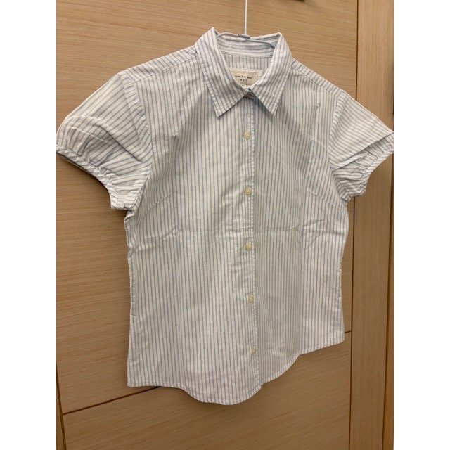 二手近全新 NET 公主袖條紋牛津布襯衫 蓬蓬袖-細節圖5