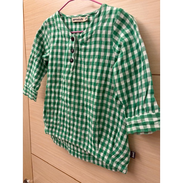 近全新 荷蘭 IMPS & ELFS 兒童幼兒寶寶 開襟格紋上衣 約86cm 童裝-細節圖2