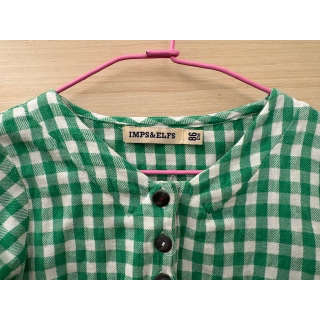 近全新 荷蘭 IMPS & ELFS 兒童幼兒寶寶 開襟格紋上衣 約86cm 童裝-細節圖5