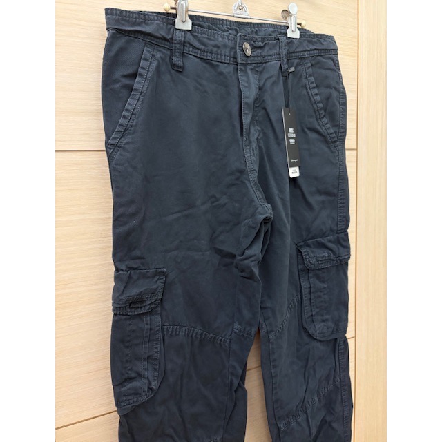 全新 水洗純棉休閒褲  多口袋工裝褲 工作褲 30腰 男生女生皆可穿 直筒褲 束口褲-細節圖3