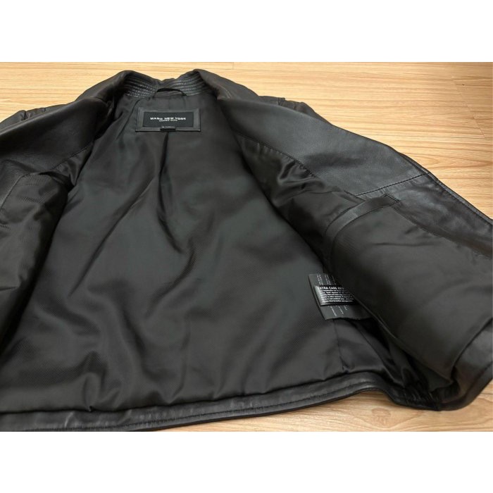 全新 MARC NEW YORK 歐美品牌 騎士翻領修身真皮皮衣外套-細節圖5
