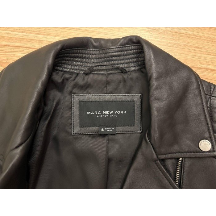 全新 MARC NEW YORK 歐美品牌 騎士翻領修身真皮皮衣外套-細節圖6
