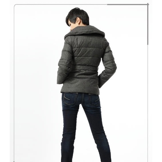 全新 SOMETHING 仿毛呢羽絨外套 原價$3490 吊牌未拆-細節圖3