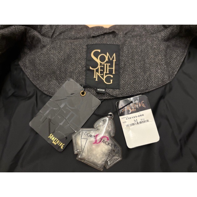 全新 SOMETHING 仿毛呢羽絨外套 原價$3490 吊牌未拆-細節圖10