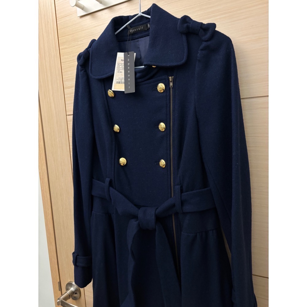 全新 專櫃 epanouir 金釦羊毛大衣外套 原價$6980 吊牌未拆 長版外套-細節圖3