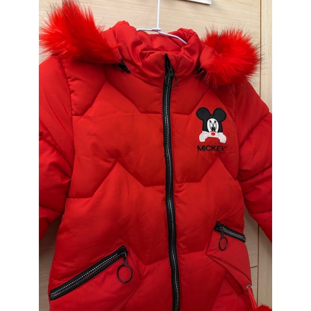 二手近全新 兒童鋪棉保暖長版連帽外套 約130cm 加厚保暖外套 童裝 中童大童女童男童-細節圖3