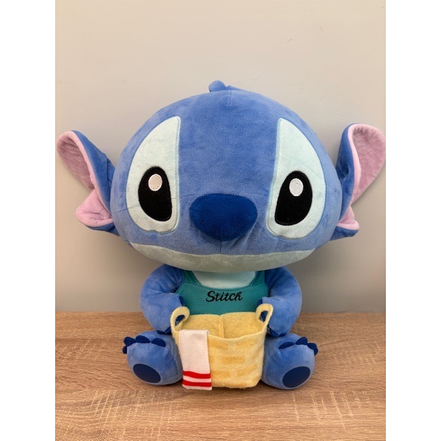 全新 正版 迪士尼 大款 Q版坐姿史迪奇玩偶 洗衣款 16英吋 布偶填充絨毛玩具-細節圖5