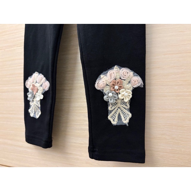 全新 兒童幼兒女童 立體網紗花朵棉質長褲 約95cm 童裝-細節圖2