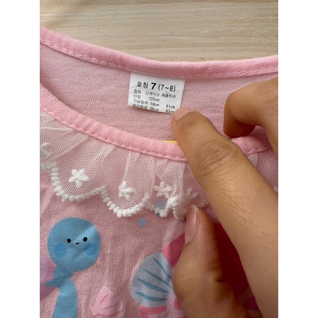 全新 正韓 兒童美人魚卡通印花彩色紗裙洋裝 約110cm 童裝 女童小童-細節圖4