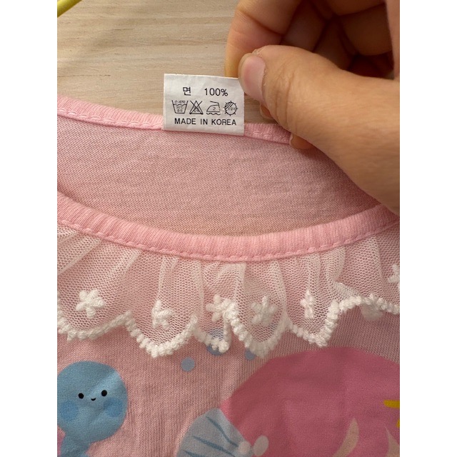 全新 正韓 兒童美人魚卡通印花彩色紗裙洋裝 約110cm 童裝 女童小童-細節圖5