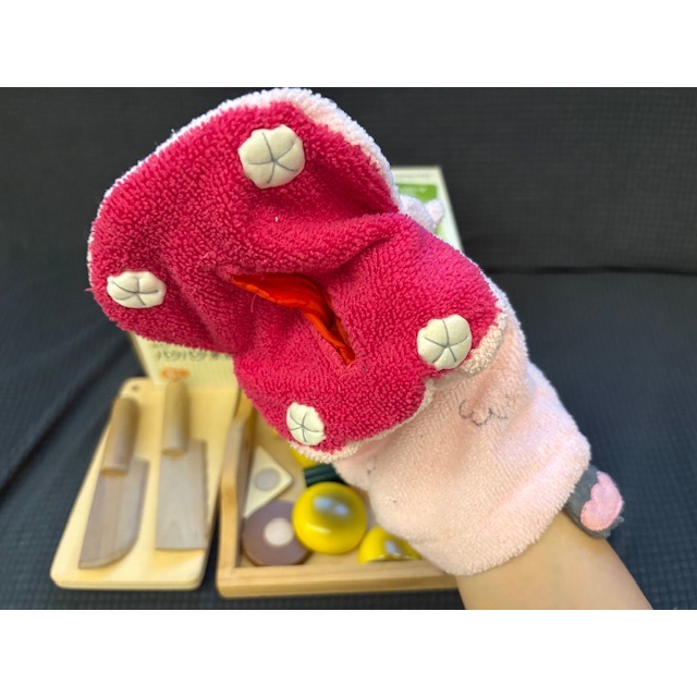 二手 日本 kokuyo 木製切菜咀嚼河馬玩具 切切樂 兒童玩具 扮家家酒玩具-細節圖7