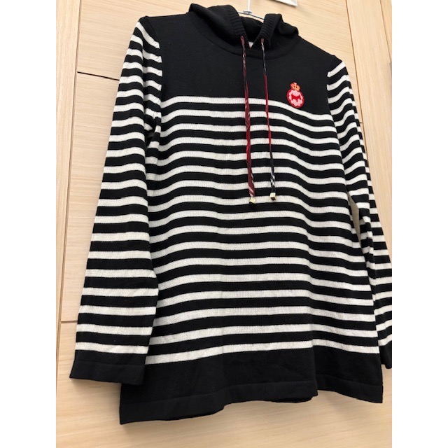 專櫃 scottish house 條紋連帽針織上衣-細節圖2