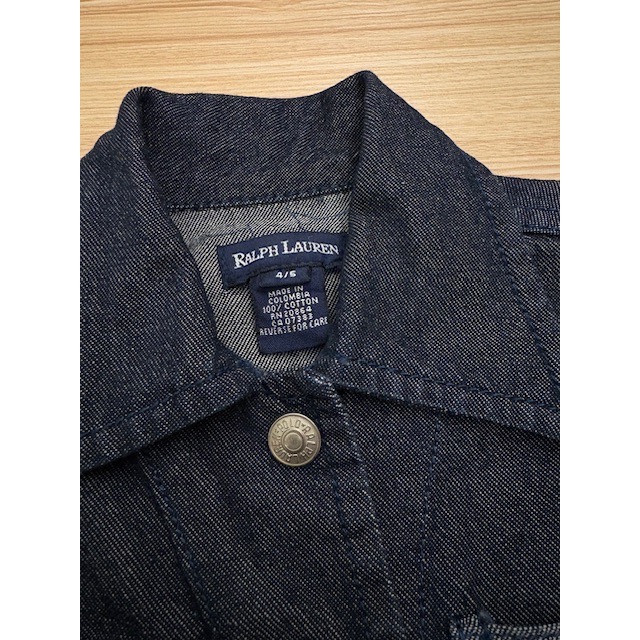 二手少穿很新 Polo Ralph Lauren Kids 兒童短版牛仔外套 尺寸4/5 童裝 中性款 男童女童小童-細節圖5