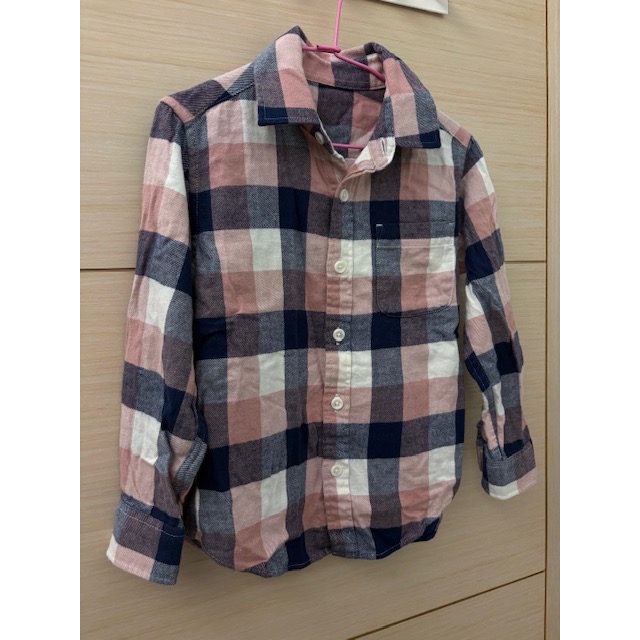 二手近全新 Lativ 兒童法蘭絨格紋襯衫 110cm 童裝 小外套 女童男童小童-細節圖2
