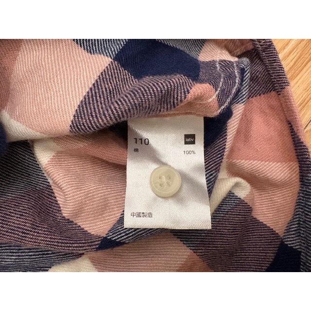 二手近全新 Lativ 兒童法蘭絨格紋襯衫 110cm 童裝 小外套 女童男童小童-細節圖4