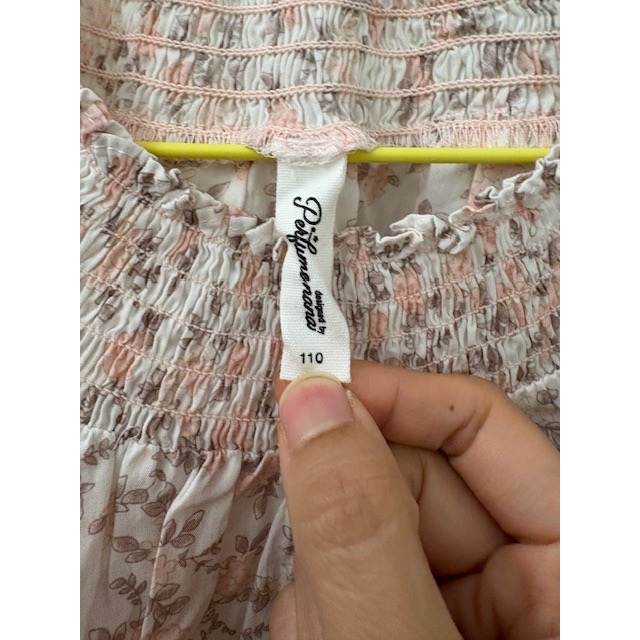 全新 香水娜娜 兒童小碎花拼接布蕾絲上衣 110cm 童裝 女童小童-細節圖3