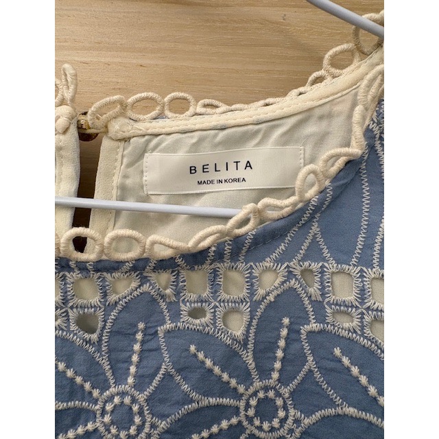 全新 正韓 BELITA 鏤空布蕾絲燒花上衣-細節圖6