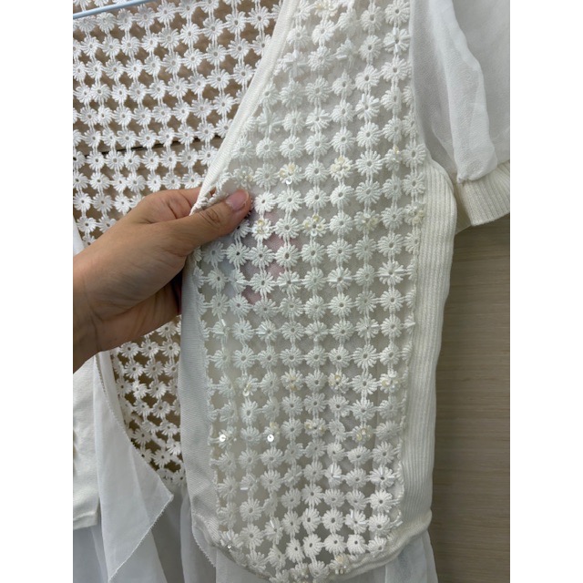 全新 設計師 ZUCARO 鏤空雕花小外套 罩衫 牌價$7980 吊牌未拆-細節圖3