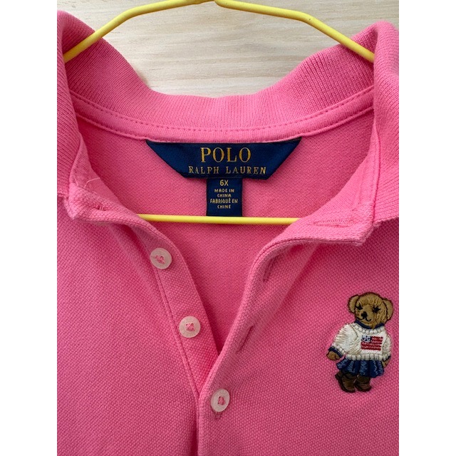 二手近全新 Polo Ralph Lauren 兒童經典刺繡Polo熊洋裝 尺寸6X 童裝女童小童-細節圖6