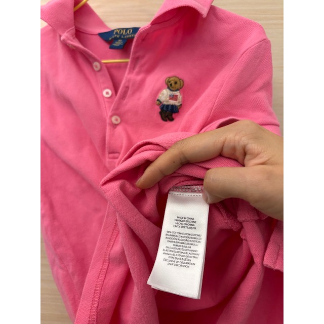 二手近全新 Polo Ralph Lauren 兒童經典刺繡Polo熊洋裝 尺寸6X 童裝女童小童-細節圖7