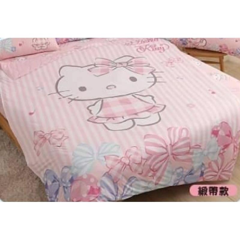 711 Hello KITTY涼夏家居冰涼四季被床包三件組4尺超長抱枕超細纖維中枕 緞帶 小熊-細節圖2