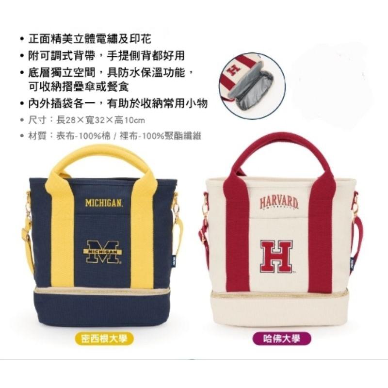 NCAA手提筆電包NCAA雙層托特包哈佛大學密西根大學-細節圖2