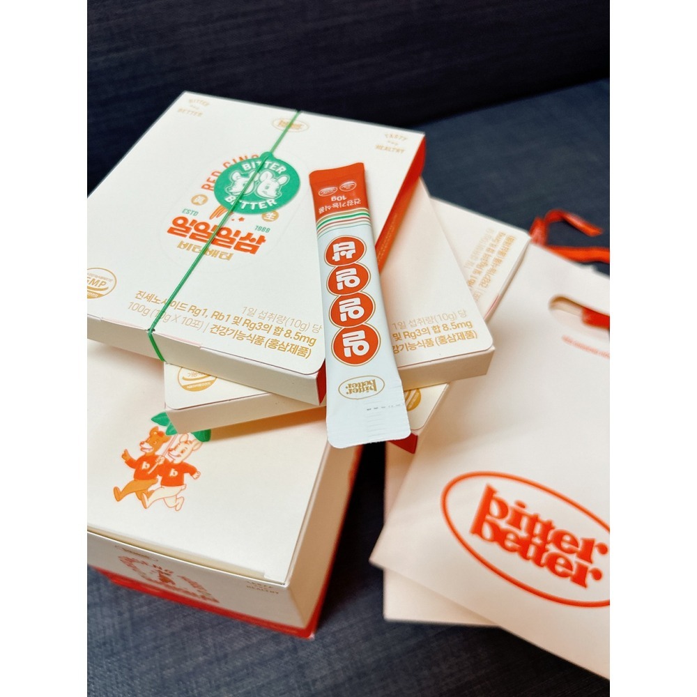 BitterBetter 一日一蔘 苦盡甘來 韓國高麗人蔘液 (含蜂蜜跟中藥) 1箱x10盒x10包入 (總共100包)-細節圖3